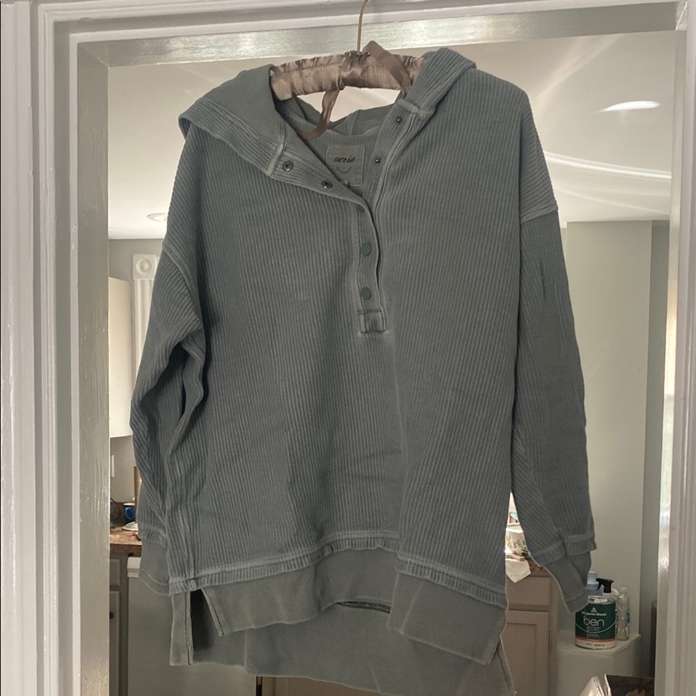 Light Teal Hooded Pullover